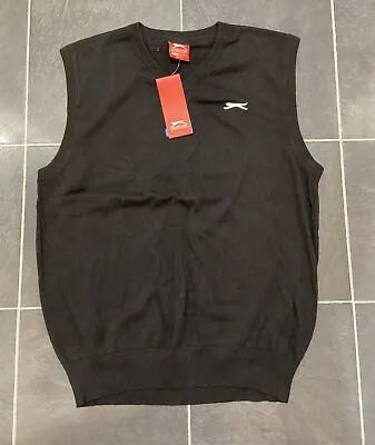 NEW Slazenger Golf Black V-neck Sleeveless Sweater Size XL • £14.99