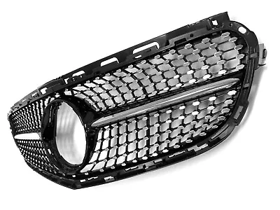 Gloss Black Chrome Diamond Star Grill Fit Mercedes 13-16 W212 LCI E-Class AMG • $105