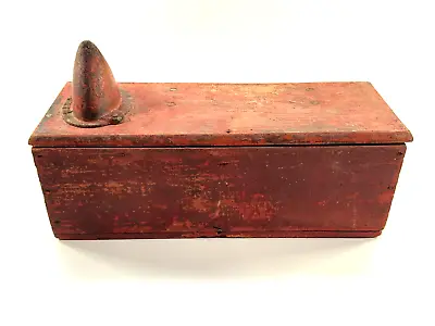 Antique Wood Cast Iron Tractor Tool Box W/ Oil Can Anti Tip Farm NICE • $299.99