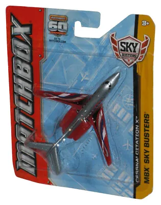 Matchbox MBX Sky Busters (2012) Cessna Citation X Red & Silver Plane Aircraft • $24.98