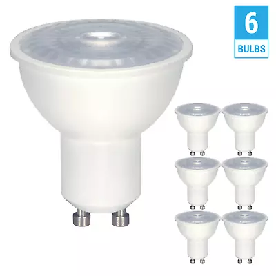 6 Pack Satco S9383 LED Bulbs 6.5W 120V MR16 Twist Lock GU10 Base Dimmable 30K • $31