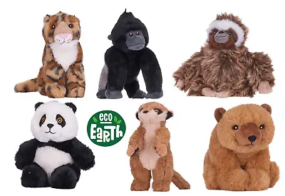 Animals Earth World Planet Safari Soft Toys Recycled Eco Sloth Gorilla Panda • £9.99