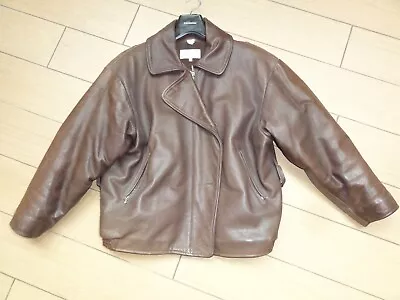 Maxfield Parrish Brown Lined Leather Bomber Jacket Made In England M Superb! • $93.25