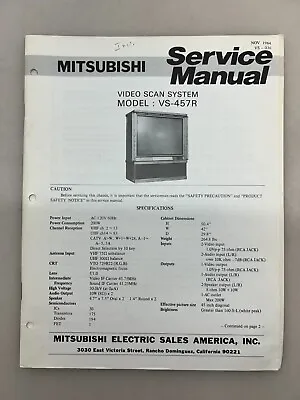 Mitsubishi VS-457R Original Service Manual Free Shipping • $10