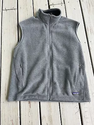 Vintage Patagonia Synchilla Men Size Extra Large Gray Fleece Full Zip Vest • $38.99