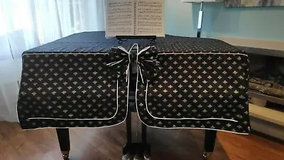 HANDMADE YAMAHA GB1 K Baby Grand Piano COVER Use Bunble Bees Black Cotton Fabric • £180