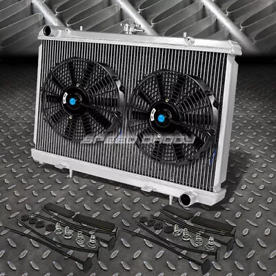 2-row Aluminum Radiator+2x 9  Fan Kit For 89-94 240sx Silvia S13 Sr20-det Sr20 • $139.88