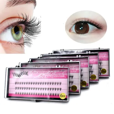 60 Cluster False Eyelashes Flare Individual Eye Lashes C Curl Knotted Knot Free♧ • $3.83