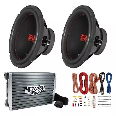 Boss Chaos Exxtreme 12  1200W DVC 4 Ohm Subwoofer (Pair) W/ Amplifier & Wiring • $159.99