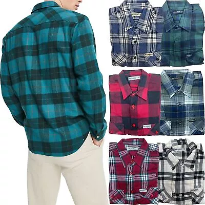 Pull & Bear Mens Flannel Shirt Soft Lumberjack Check Cotton Long Sleeve Top • £10.99