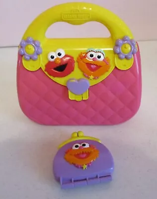 Jim Henson-Sesame Street-Zoe-Elmo-Purse On-The-Go  & Coin Purse-1999-Tyco-7.5  T • $9.99