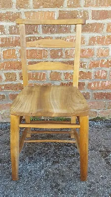 A Lovely Antique Edwardian Chapel/Church Style Solid Wood Rustic Style Chair • £74.99