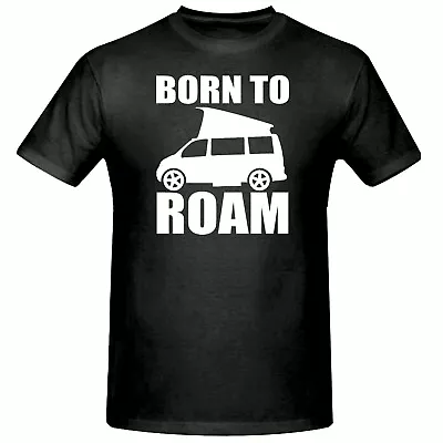 Born To Roam Camper Van Funny Novelty Men's T Shirt Camper Van T Shirt • £9.50