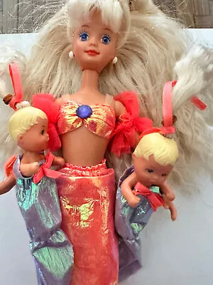 VINTAGE 1993 Mermaid Skipper W/ Sea Twins Mattel Barbie Doll • $38.99