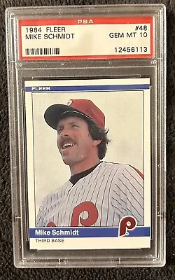 1984 Fleer Mike Schmidt #48 PSA 10 Phillies HOF • $58