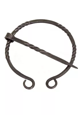 Medieval Ring Brooch Fibula Single Coil Twisted Hand-forged Reenactment Costume • £9.99