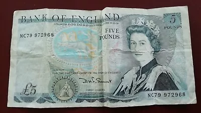 Old Five £5 Pound Note. Wellington. Somerset Signed. Circulated Condition.  • £12