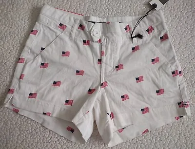 NWT Freestyle Revolution White American Flag Print Shorts Juniors Size 1 • $28.59