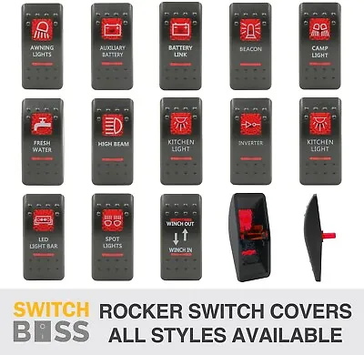 Rocker Switch COVER ONLY - 105 Styles RED - Suit 12v 24v 4x4 Boat Caravan Marine • $8.90