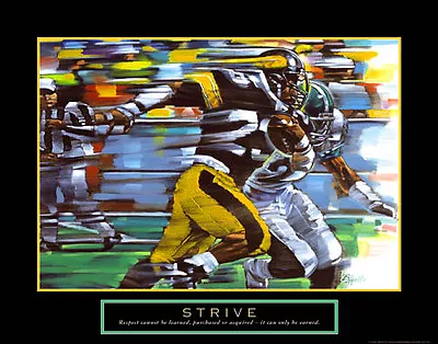 STRIVE Motivational FOOTBALL Running Back 22x28 POSTER Print (Artist Bill Hall) • $19.99