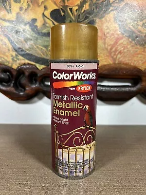 Vintage 1988 Krylon ColorWorks 8095 Gold Spray Paint Can Paper Label (6.7 OZ) • $14.99