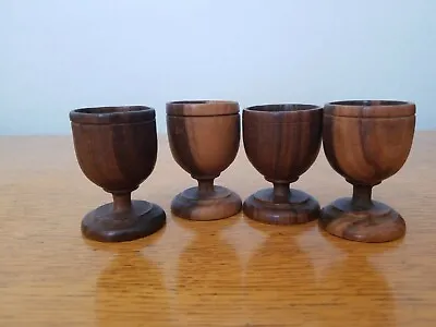 Vintage Wood Shot Glasses (4)  Wooden • $27.83