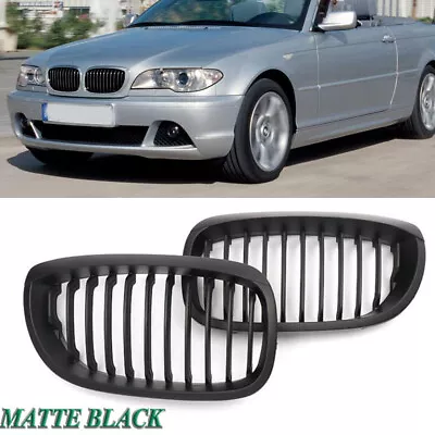 For BMW 3-Series E46 2Dr A Pair Front Bumper Hood Grille Grill Matte Black 03-06 • $28.59
