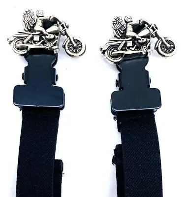 Biker Angel Motorcycle Pant Boot Strap Stirrup Heavy Duty Clip Made In Usa • $23.99