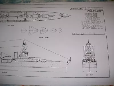 USS HOUSTON CA30     Boat Model Boat Plans • $19.99