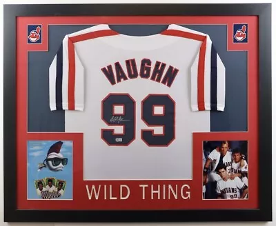 Charlie Sheen Signed Major League 35x43 Framed Indian Jersey (Beckett)Wild Thing • $399.96