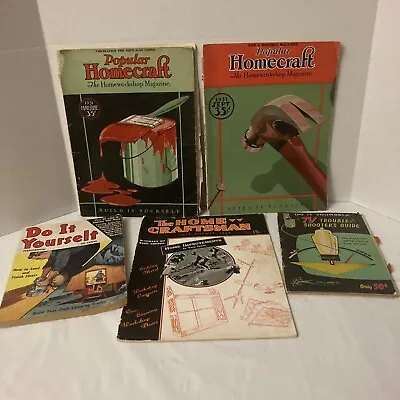Vintage The Home Craftsman /popular Homecraft/ Do It Yourself Magazines Lot Of 5 • $30