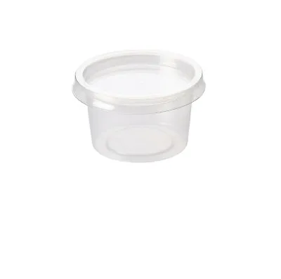 100 X Clear Plastic 4oz Pots & Lids Clear Soufflé Ramekins Sauces Samples • £8.60