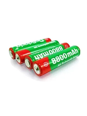 4x High Capacity 1.5V AAA 8800mAh Rechargeable Alkaline Battery  4 Toys & Lights • £7.99