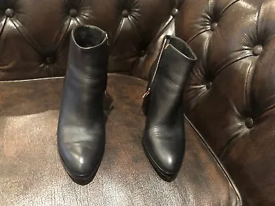 $650 • Buy Alexander Wang Gabi Booties, Size 37.5 Black/Rose Gold RRP AUD $1000