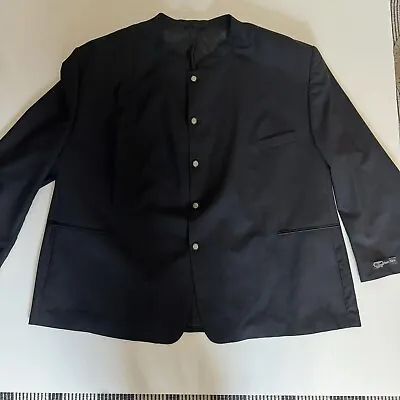 BNWT Di Caprio Black Jacket Blazer Nehru Grandad Collar Pure Wool 66” 7xl 8xl • £129.99