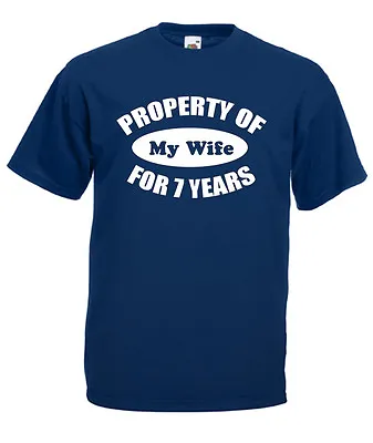Property Wife 7 Years T-Shirt 7th Wedding Anniversary Gifts For Men Him Husband • £9.99