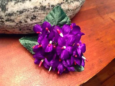 Vintage Millinery Flower Violet 18 Stem Bouquet With 1  Blooms For Hat Purple UF • $5.99