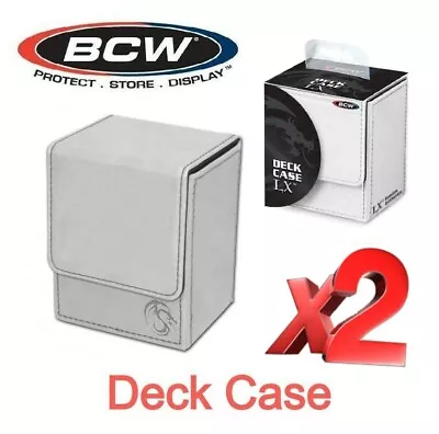 X2 High Quality BCW Deck WHITE Case LX 80 Gaming Cards Storage/Transport Holder • $31.50