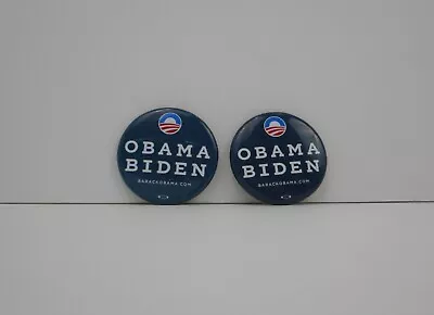 Pair Of Lg Obama Biden Pinback Dark Blue President Political Campaign Pins 2.2  • $4.95