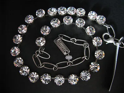 MARIANA JEWELRY NECKLACE SWAROVSKI CRYSTALS SILVER P Clear White Tennis Bridal • $120