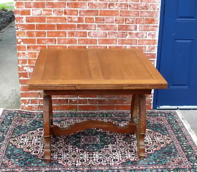 English Antique Oak  Draw Leaf Kitchen Table • $1500