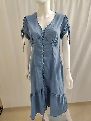 Ladies Denim Dress By QED London - Size 10 - Blue • £7.99