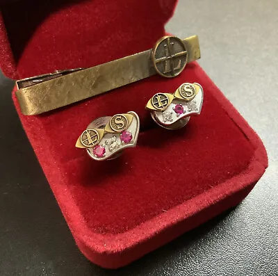Vintage 14k Gold Diamonds And Rubies Leupold & Stevens Appreciation Pins 4.1g • $299