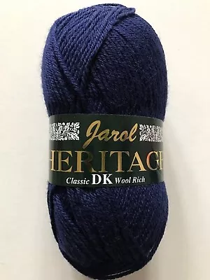 5Ballsx100gWOOLCRAFT JAROL HERITAGE Double Knitting Wool L55% Wool VerySoft Navy • £17.99