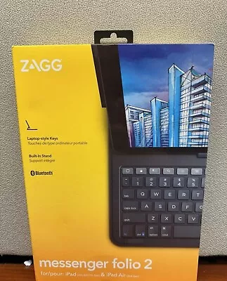ZAGG Messenger Folio 2 Bluetooth Keyboard Gray Case For IPad 7th 8th 9th Gen Air • $24.99