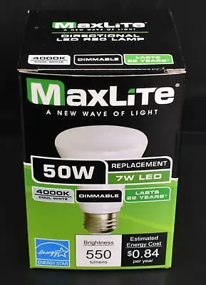 Lot 16 MaxLite  LED R20 Light Bulb  7BR20DLED40/G3 7W DIMMABLE R20 4000K G3 • $50
