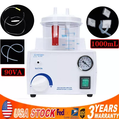 Dental Phlegm Suction Unit Emergency Medical Vacuum Aspirator Machine 1000mL • $129.72