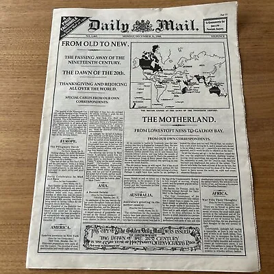 Daily Mail Newspaper New Century 1900 News Paper Facsimile 90s • £5.99