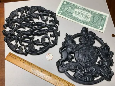 Cast Iron Kitchen Trivets Lot Of 2 Kings Arms & Cyper Design Metalcrafters  + • $19.99