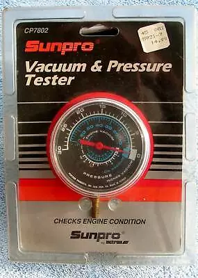 $19.99 • Buy Quality Fuel Pump & Vacuum Tester Gauge Pressure Diagnostics Sunpro CP7802